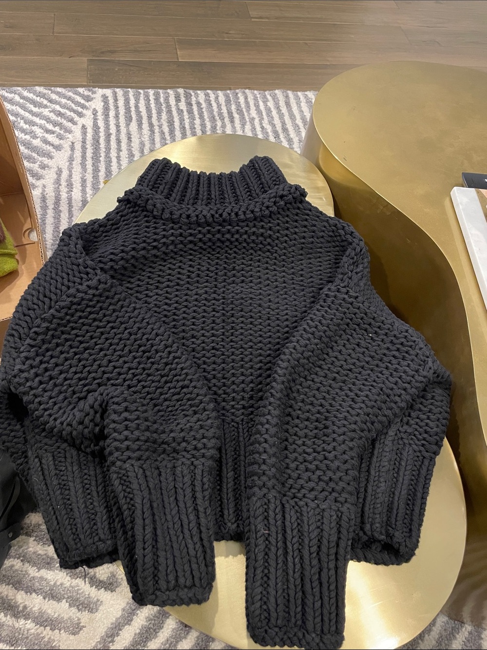 Free People Chunky Black mock-neck Sweater